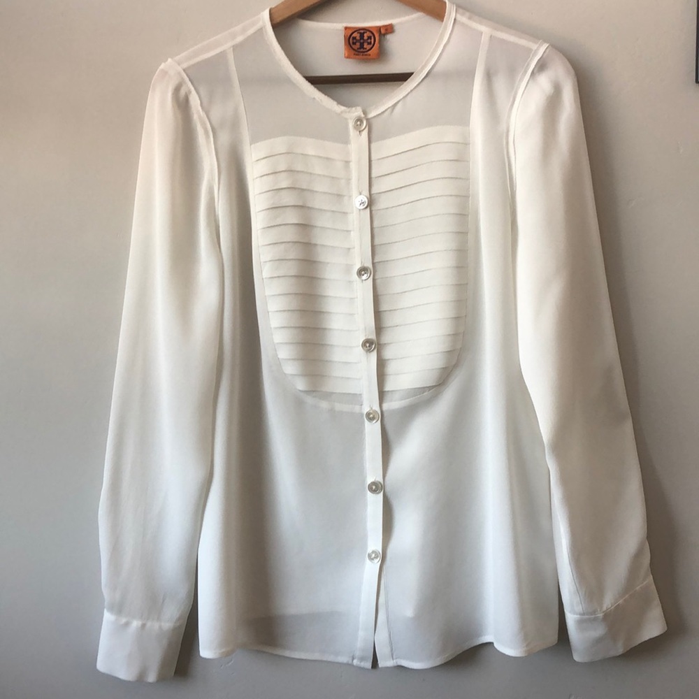 Tory Burch Silk Button Up Blouse Size 12